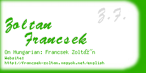 zoltan francsek business card